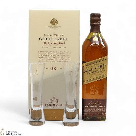Johnnie Walker - 18 Year Old Gold Label - The Centenary Blend (1x70cl & 2 Glasses)