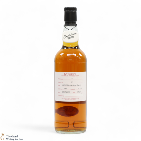 Kilkerran - 10 Year Old 2013 Fresh Sherry - Duty Paid Sample 58.7%