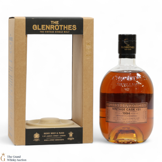 Glenrothes - 1994 Vintage Cask #31 - The Whisky World Exclusive - Berry Bros & Rudd Glenrothes - 1994 Vintage Cask #31 - The Whisky World Exclusive - Berry Bros & Rudd