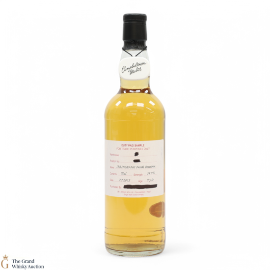 Springbank - 9 Year Old 2015 Fresh Bourbon - Duty Paid Sample 58.9%