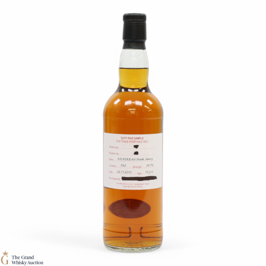 Kilkerran - 10 Year Old 2013 Fresh Sherry - Duty Paid Sample 58.7%
