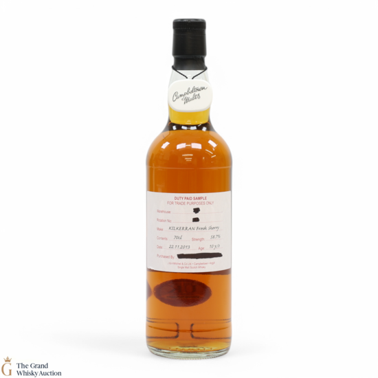 Kilkerran - 10 Year Old 2013 Fresh Sherry - Duty Paid Sample 58.7%