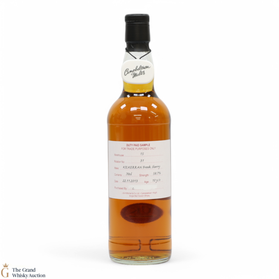 Kilkerran - 10 Year Old 2013 - Fresh Sherry - Duty Paid Sample 58.7%