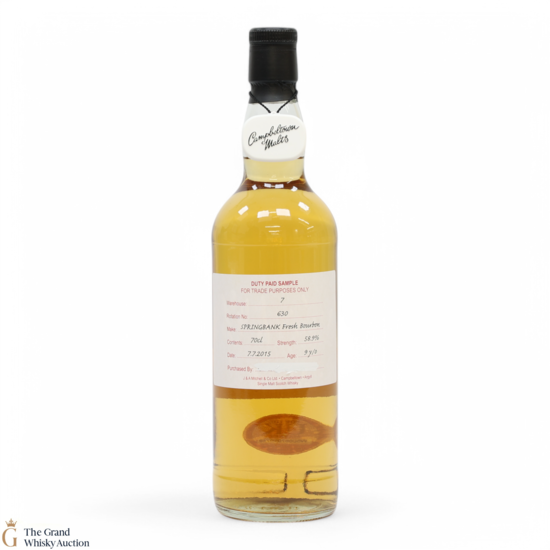 Springbank - 9 Year Old 2015 - Fresh Bourbon - Duty Paid Sample 58.9%