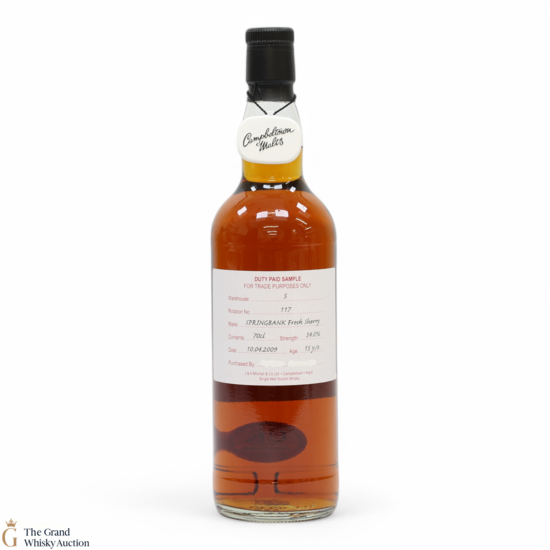 Springbank - 15 Year Old 2009 - Fresh Sherry - Duty Paid Sample 54%