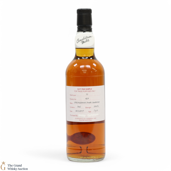 Springbank - 7 Year Old 2017 - Fresh Sauternes - Duty Paid Sample 58.6%