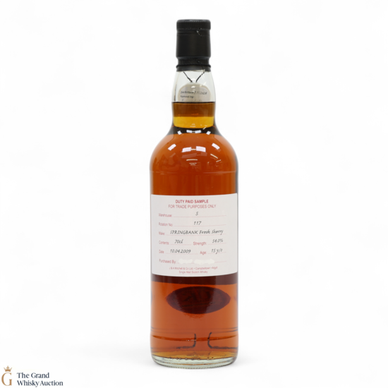 Springbank - 15 Year Old 2009 - Fresh Sherry - Duty Paid Sample 54%