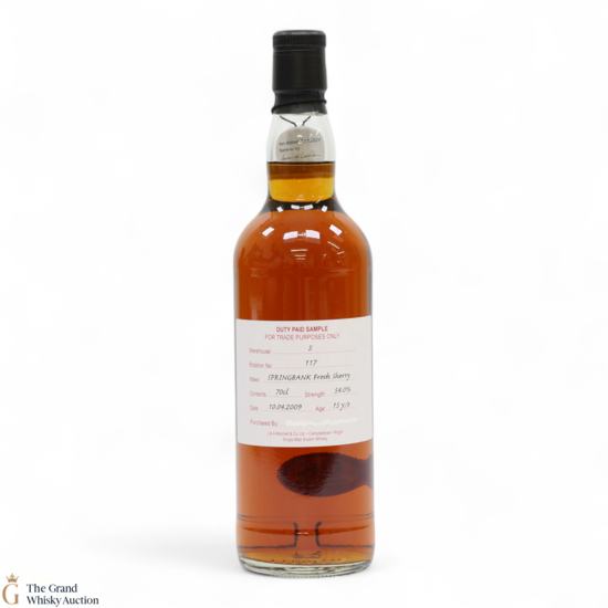 Springbank - 15 Year Old 2009 - Fresh Sherry - Duty Paid Sample 54%