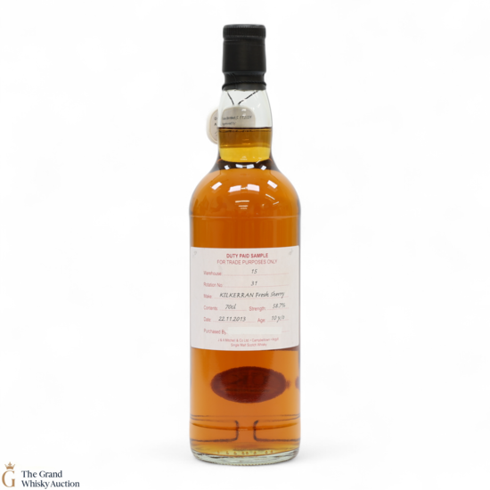 Kilkerran - 10 Year Old 2013 - Fresh Sherry - Duty Paid Sample 58.7%