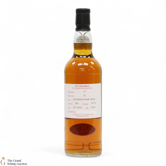 Kilkerran - 10 Year Old 2013 - Fresh Sherry - Duty Paid Sample 58.7%