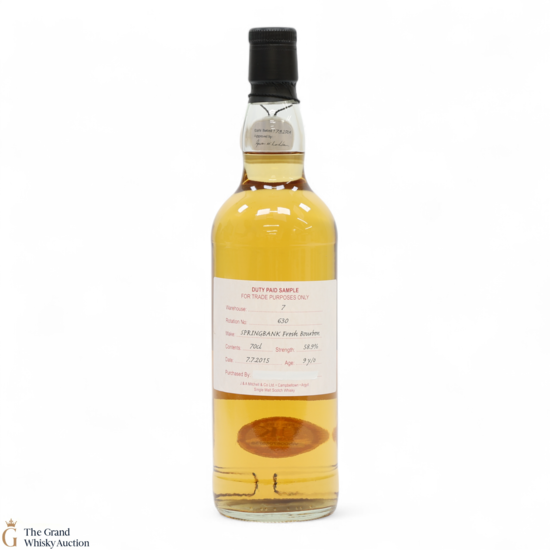 Springbank - 9 Year Old 2015 - Fresh Bourbon - Duty Paid Sample 58.9%