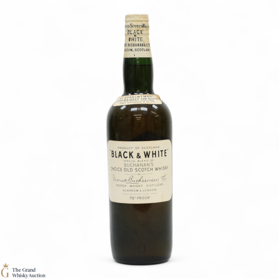 Black & White - Choice Old Scotch Whisky - Spring Cap Bot.1950s (70 Proof)