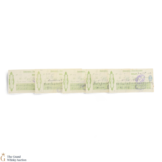 Ardbeg Distillery Cheques 1924 - 1926 (x5)