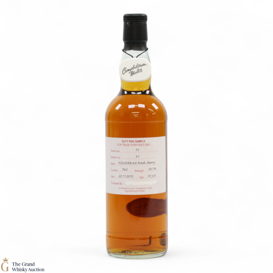 Kilkerran - 10 Year Old 2013 - Fresh Sherry - Duty Paid Sample 58.7%