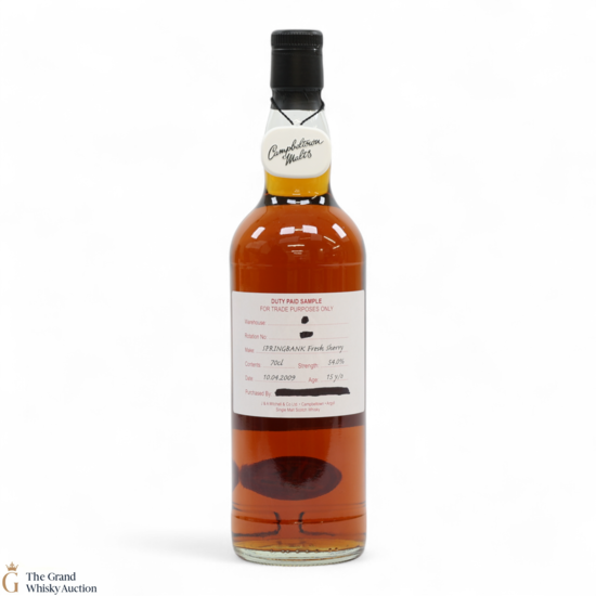 Springbank - 15 Year Old 2009 - Fresh Sherry - Duty Paid Sample 54%