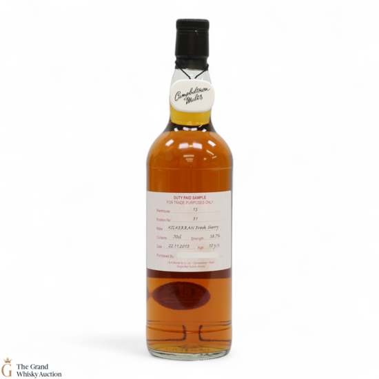 Kilkerran - 10 Year Old 2013 - Fresh Sherry - Duty Paid Sample 58.7%