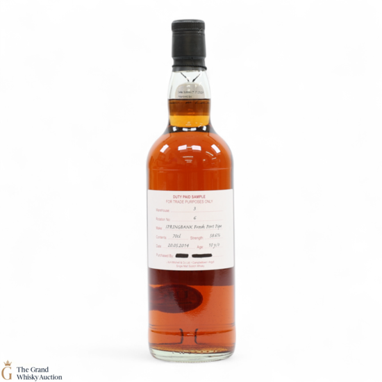 Springbank - 10 Year Old 2014 - Fresh Port Pipe - Duty Paid Sample 58.6%
