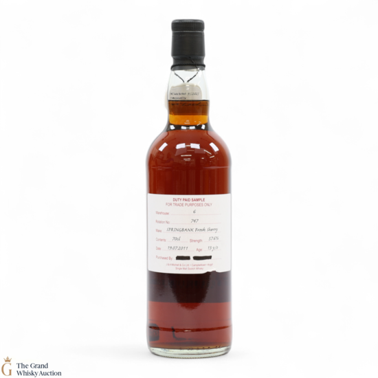 Springbank - 13 Year Old 2011 - Fresh Sherry - Duty Paid Sample 57.6%