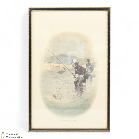 Johnnie Walker Whisky Sports - Fishing 1820 By Tom Browne - Framed Print