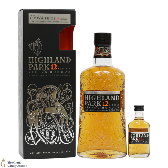 Highland Park - 12 Year Old - Viking Honour (70cl) & 18 Year Old Viking pride (5cl)