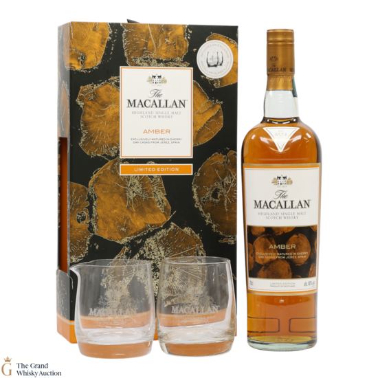 Macallan - Amber - Limited Edition with 2x Glasses
