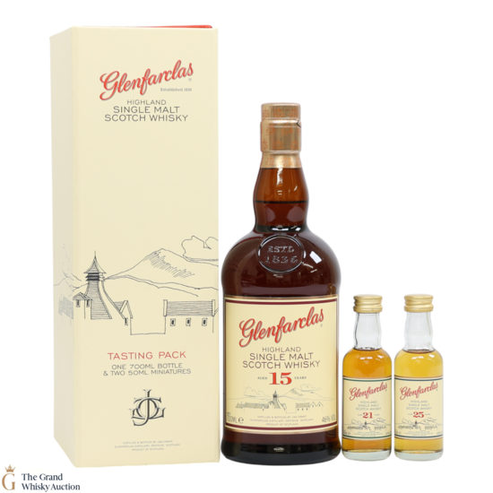 Glenfarclas - 15 Years Old Tasting Pack - 21 Year Old & 25 Year Old Minis (1x70cl & 2x5cl)