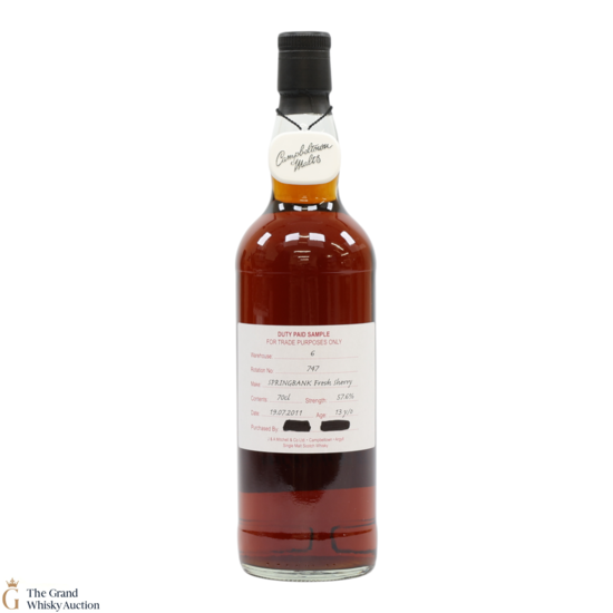 Springbank - 13 Year Old 2011 - Fresh Sherry - Duty Paid Sample 57.6%