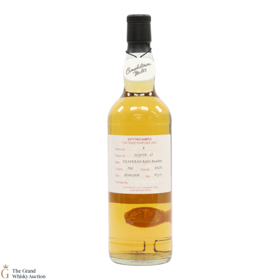 Kilkerran - 16 Year Old 2008 - Refill Bourbon - Duty Paid Sample 54.2%