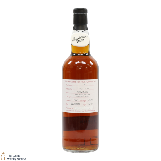 Springbank - 13 Year Old 2012 - Refill Oloroso Filled Into Amontillado In 2022 - Duty Paid Sample 56.6%