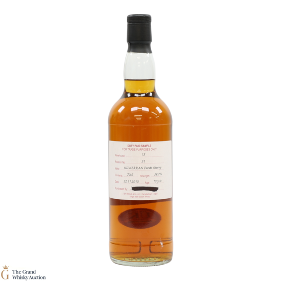 Kilkerran - 10 Year Old 2013 - Fresh Sherry - Duty Paid Sample 58.7%