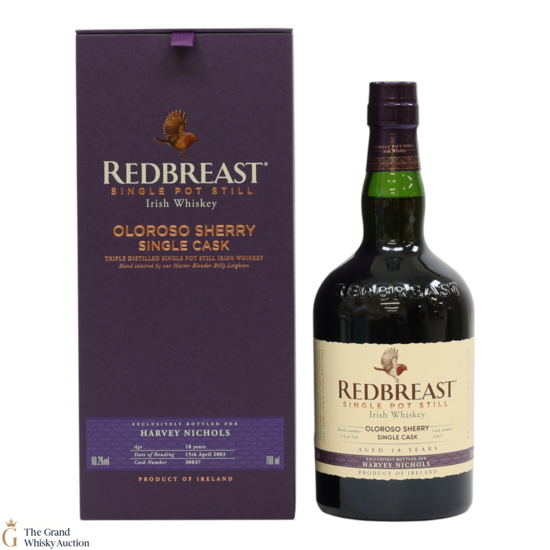 Redbreast - 18 Year Old - Oloroso Sherry Single Cask #30837 - Harvey Nichols Exclusive