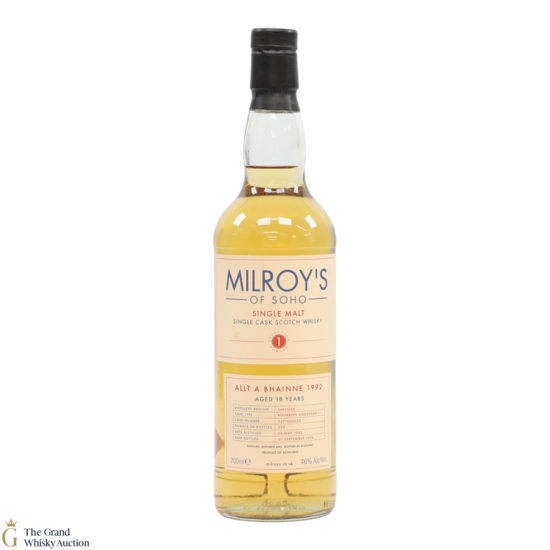 Allt A Bhainne - 18 Year Old 1992 - Cask #2271000025 - Milroy's of Soho 