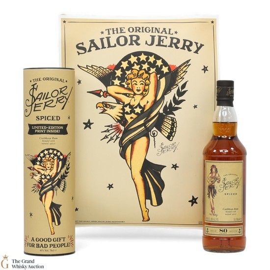 Sailor Jerry - Caribbean Rum - 80 Proof & Limited Edition Print