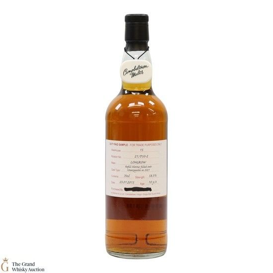 Longrow - 10 Year Old 2015 - Refill Oloroso Filled Into Manzanilla in 2021 - Duty Paid Sample 58.3%