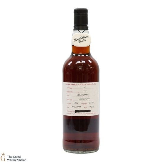Springbank - 14 Year Old 2911 - Fresh Sherry - Duty Paid Sample 57.9%