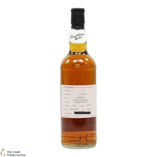 Longrow - 10 Year Old 2015 - Refill Oloroso Filled Into Manzanilla in 2021 - Duty Paid Sample 58.3%