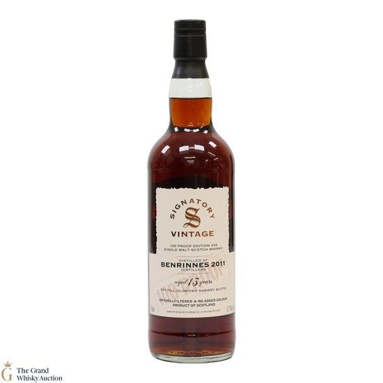Benrinnes - 13 Year Old 2011 - 1st Fill Oloroso Sherry Butt - Signatory Vintage 100 Proof Edition #33