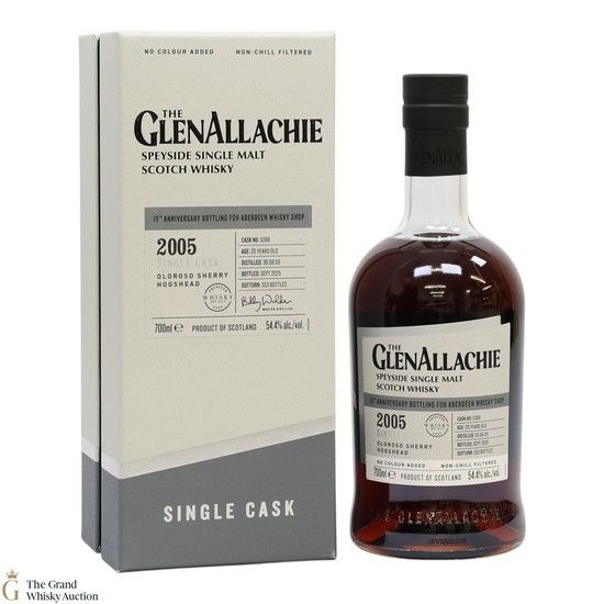 Glenallachie - 20 Year Old 2005 - Single Cask #5398 - 15th Anniversary For Aberdeen Whisky Shop 2025