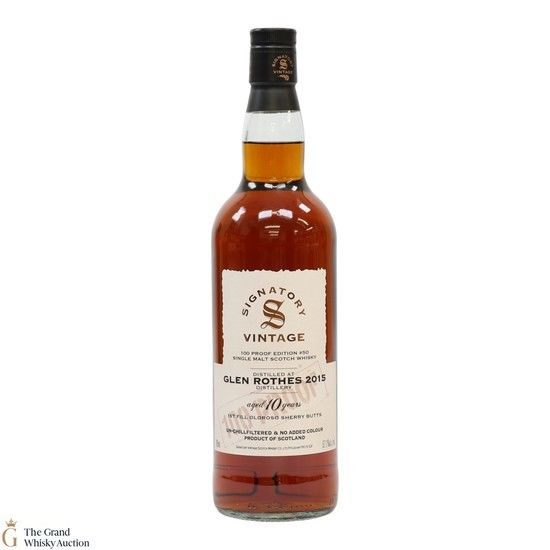 Glenrothes - 10 Year Old 2015 - 1st Fill Oloroso Sherry Butt - Signatory Vintage 100 Proof Edition #50