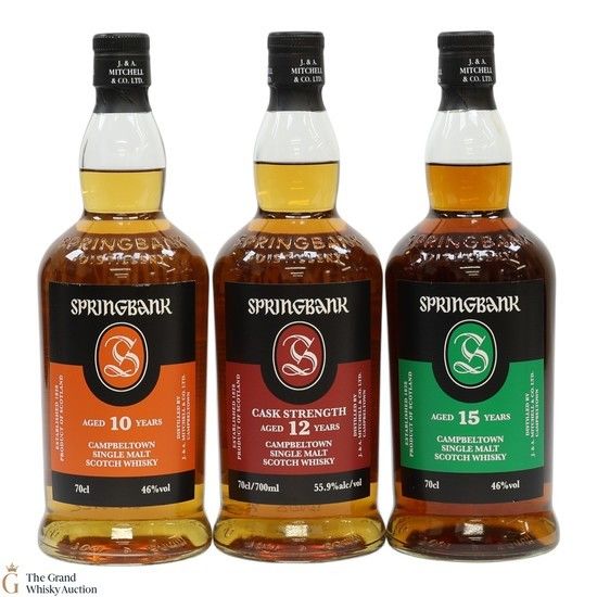 Springbank - 10, 12 & 15 Year Old (3 x 70cl)