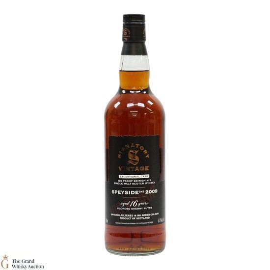 Speyside - 16 Year Old 2009 - Signatory Vintage 100 Proof Edition #15 - Exceptional Cask