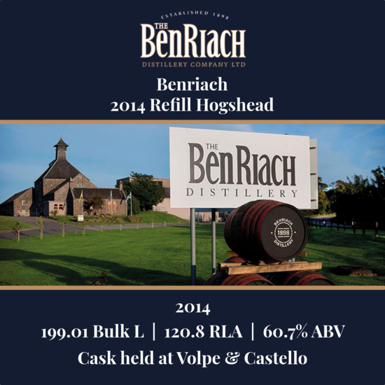 Benriach - 2014 Refill Hogshead - 199.01 Bulk L 60.7% ABV| Held In Bond