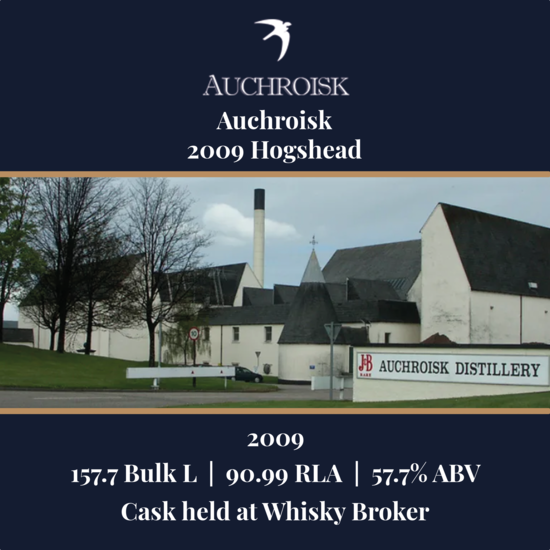 Auchroisk - 2009 Hogshead - 157.7 Bulk L 57.7% ABV| Held In Bond