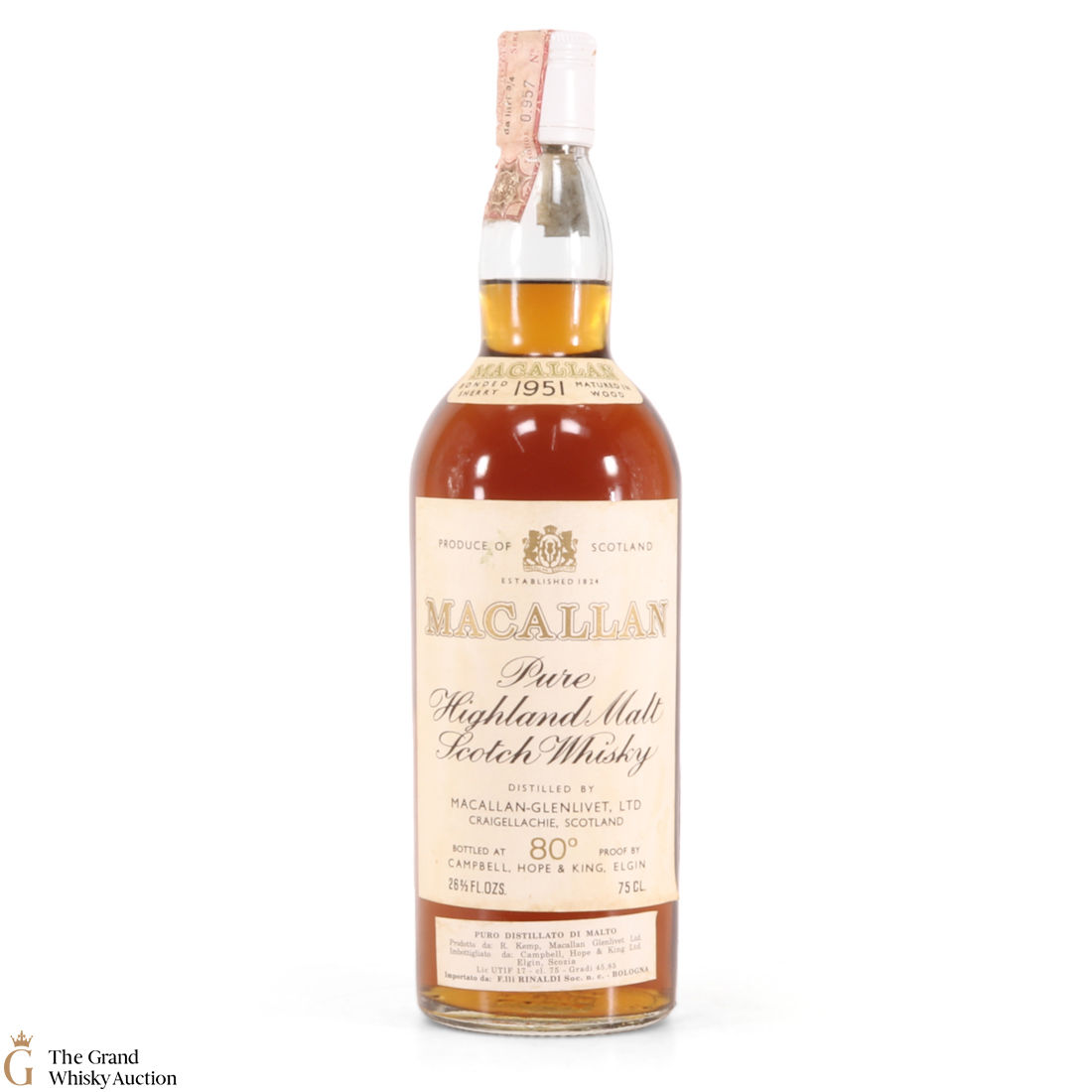 Macallan 1951 Campbell Hope King 75cl Auction The Grand Whisky Auction