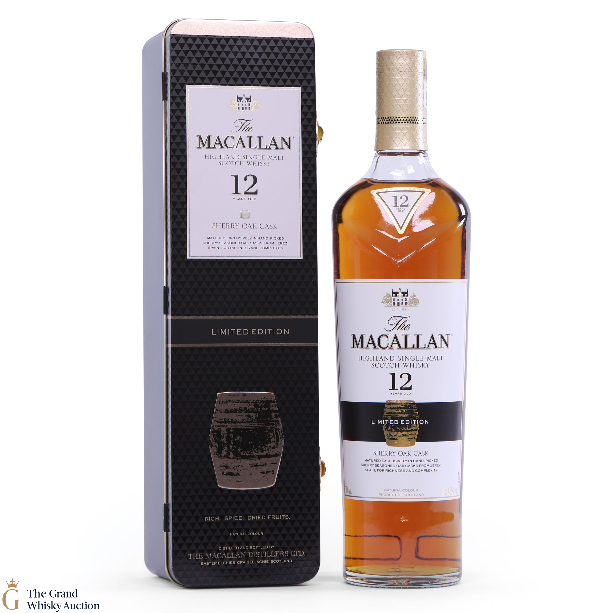 Macallan 12 Year Old Sherry Oak Limited Edition Tin Auction The Grand Whisky Auction