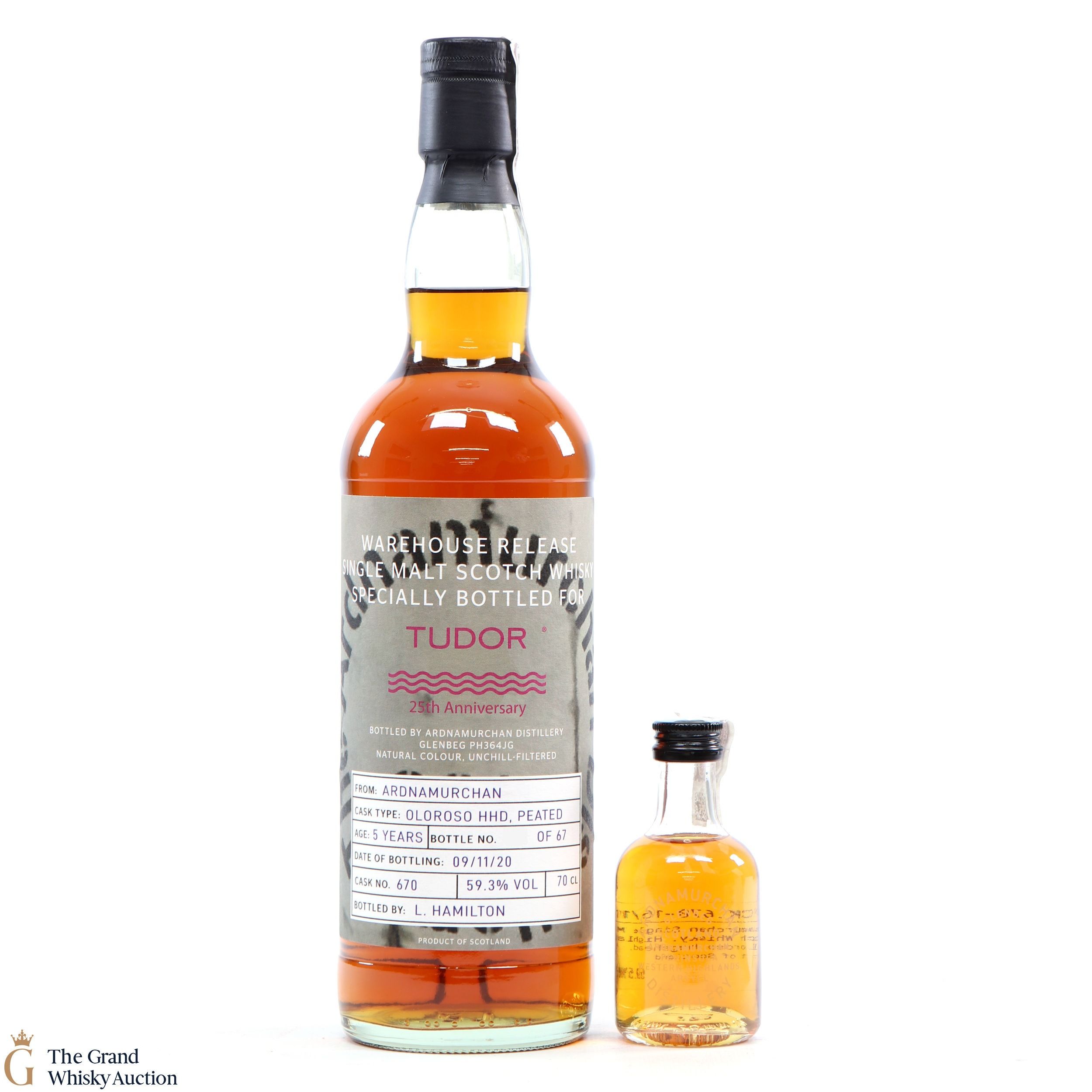 Ardnamurchan Tudor 25th Anniversary Warehouse Release 70cl Bottle and 5cl Sample Auction