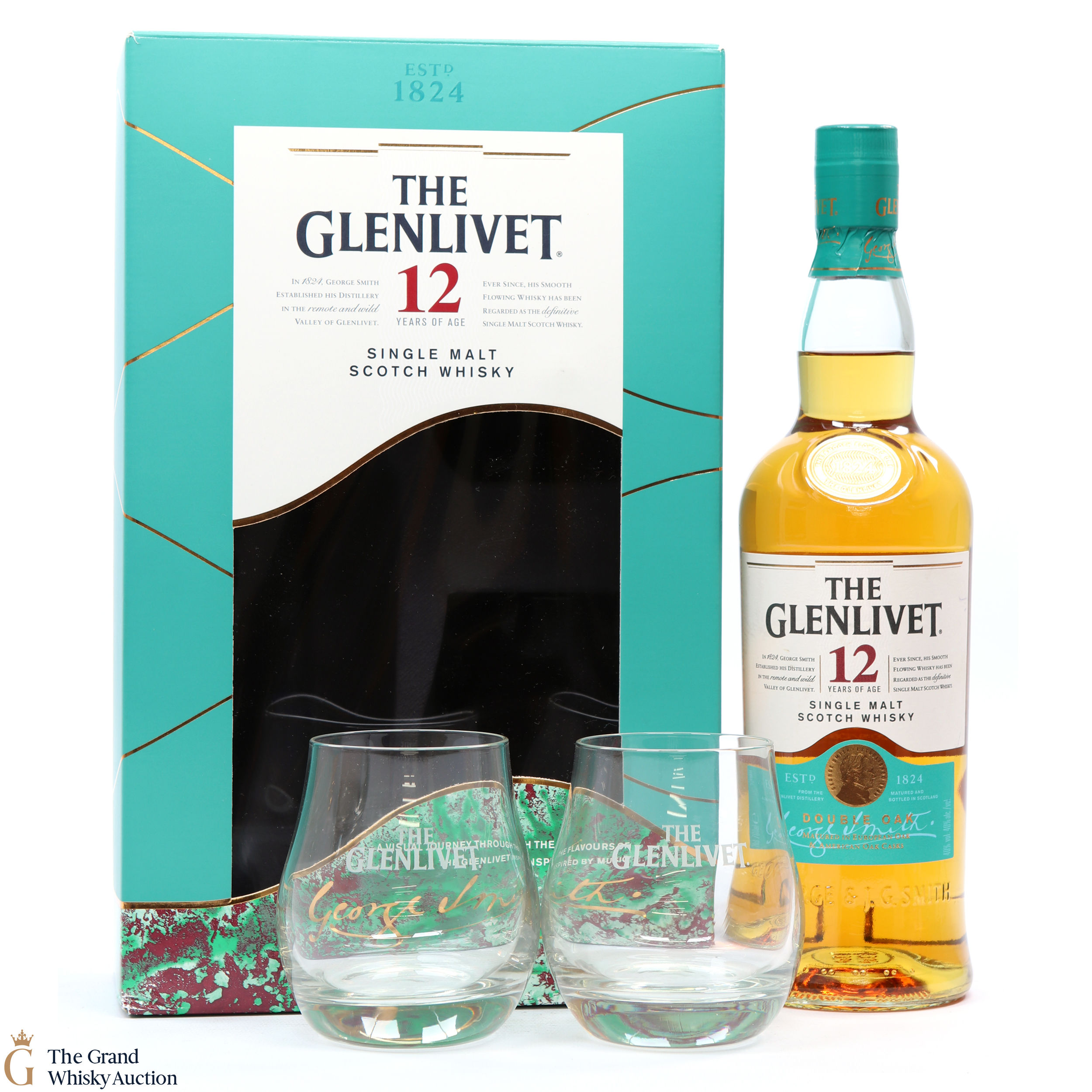 Glenlivet - 12 Year Old Double Oak Gift Set Auction | The Grand Whisky