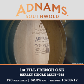 Adnams Single Malt 1st Fill French Oak Cask 958