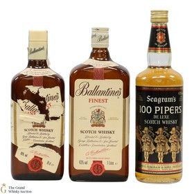 Seagram s 100 Pipers Deluxe Ballantine s Finest Scotch Whisky 1x75cl 1x70cl 1x1L