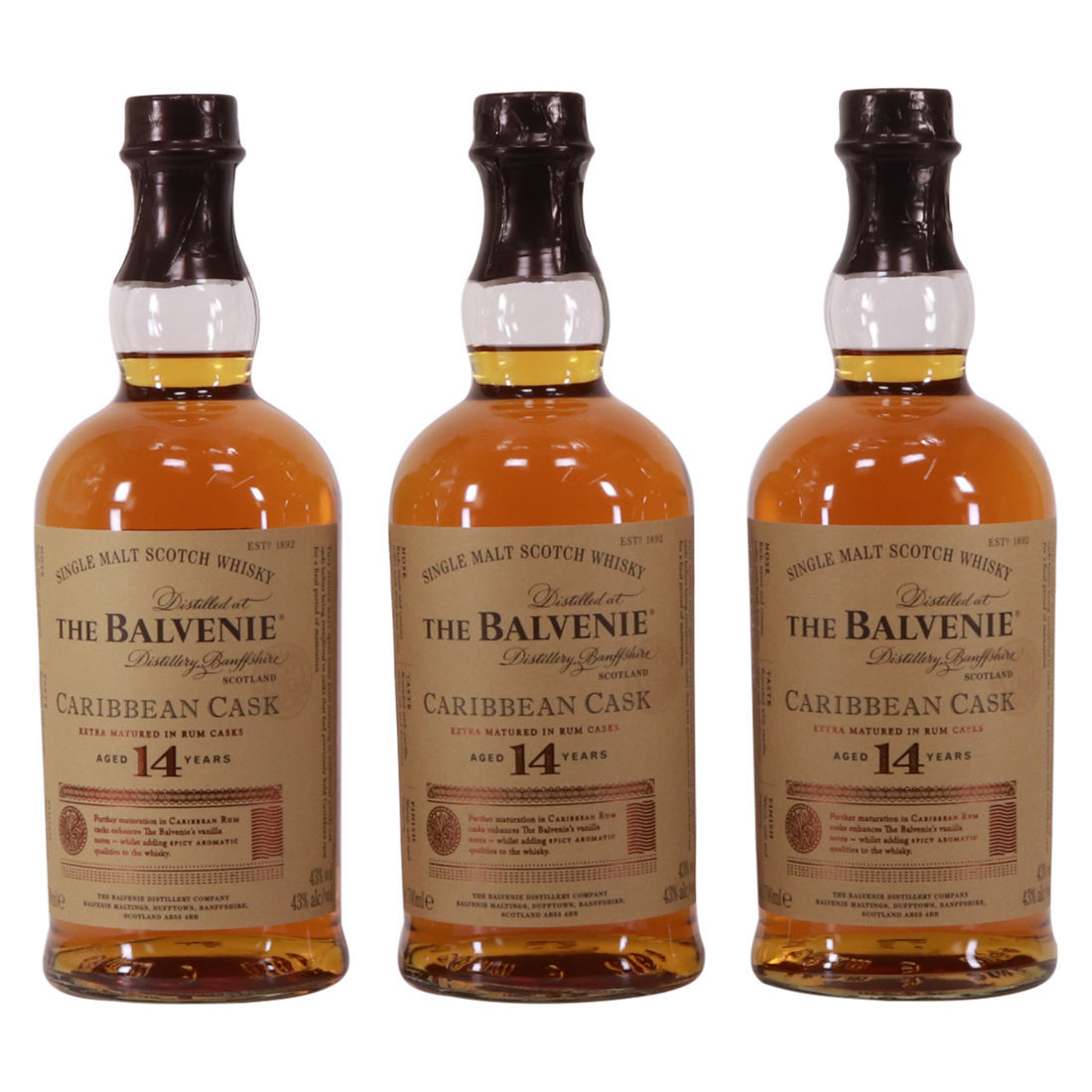 Balvenie - Caribbean Cask - 14 Year Old - (3 x 70cl)